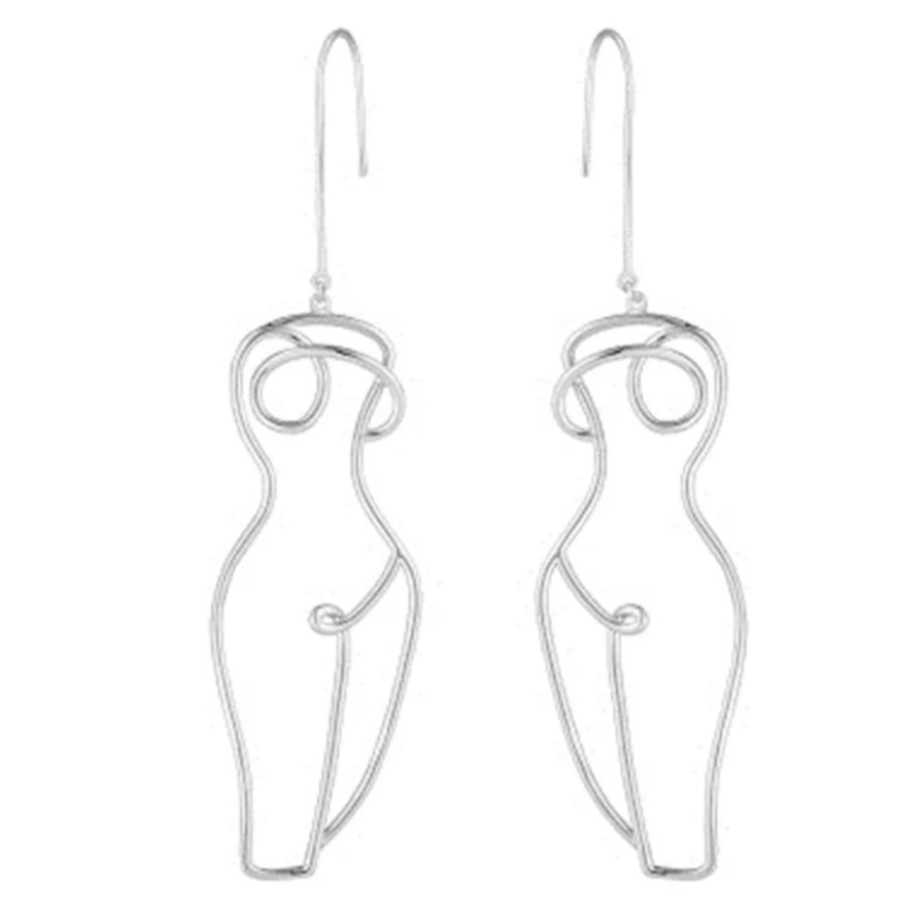 Abstract female form silhouette earrings new